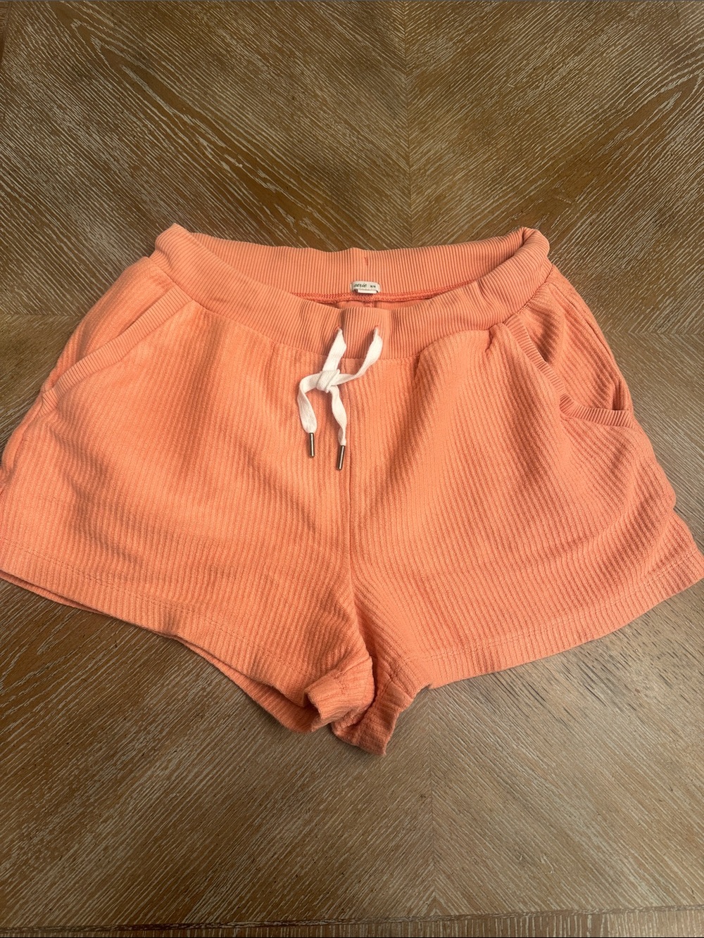 Aerie Ribbed Drawstring Athletic Shorts - Coral